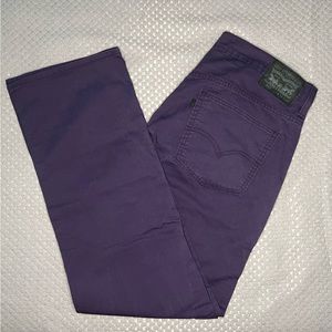 Levi's 569 Loose Straight Dark Purple Cotton Blend Black Tab Stretch Pants
